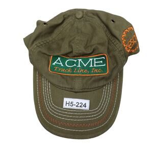 Acme Truck Line Inc Mens One Size Cap Adjustable Green Casual Hook Loop Strap